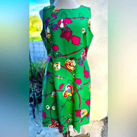 J. Crew Glorious Garden Print Fitted Dress, Vintage Style - Picture 1 of 12